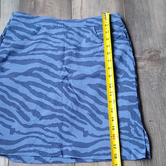 TRIBAL BLUE ZEBRA PRINT MINI SKIRT WITH SHORTS / SQUIRT SIZE 6 - Picture 8 of 10